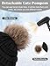 Senker Fashion Winter Kids Hat and Gloves Set for Boys Girls Toddler Pompom Knit Thick Warm Fleece Lined Cold weather