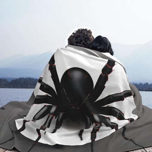 Couverture en flanelle araignée noire pour lit et canapé - 7