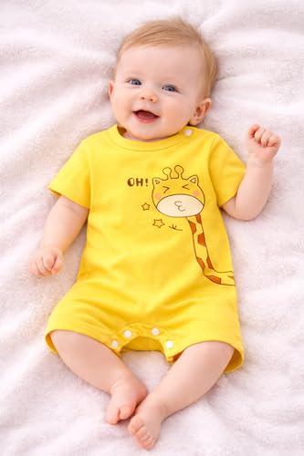 Image of Bold N Elegant Newborn to Toddler Baby Boy Cotton Tiger Cartoon Mustache Print Party Romper with Bowtie Little Gentleman Dress for Babies