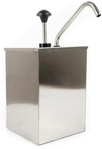 SNKOURIN Sauce Dispenser Pump, 4.2QT Single Head Food Dispenser Stainless Steel Condiment Pump Dispenser for Sauces, Ketchup, Salad Dressings and Other Liquid Sauces