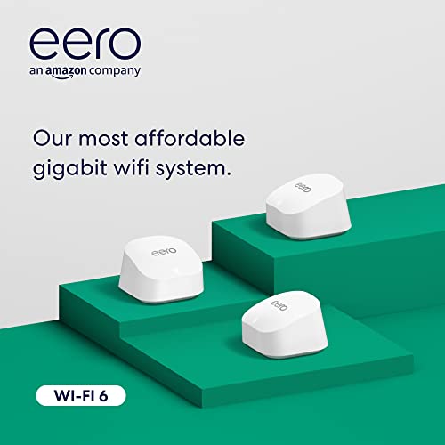 Amazon Eero 6+ Mesh Wi-Fi System | Fast And Reliable Gigabit Speeds | Connect 75+ Devices | Coverage Up To 4,500 Sq. Ft. | 3-Pack, 2022 Release #TOP6