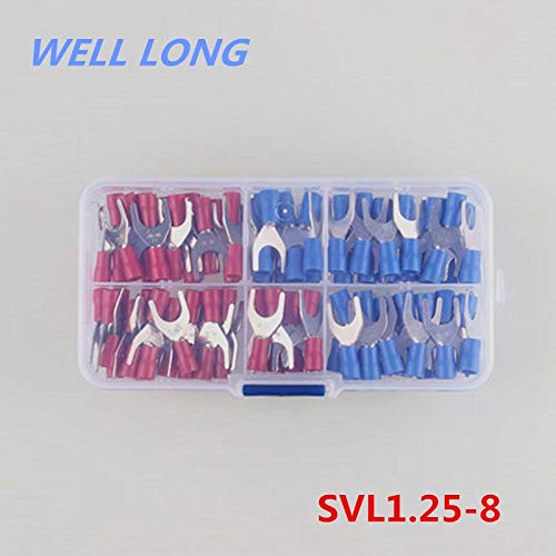 Davitu SVL1.25-8 Furcate Fork Spade 22~16AWG Wire Crimp pressed terminals Cable Wire Connector Kit.