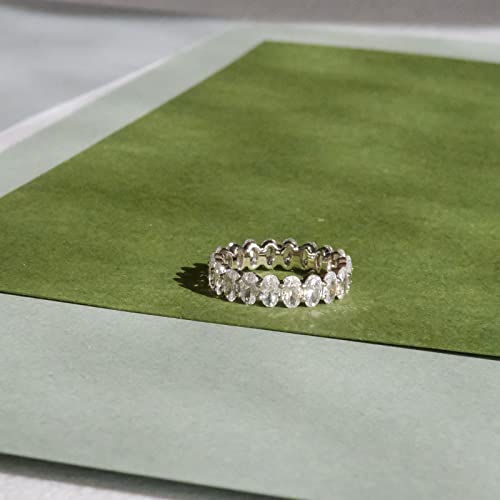 Espere 7 1/2 Ctw Oval Cut Cz Eternity Ring | Womens Wedding Band Stacking Ring Rhodium Plated Size 6 #TOP4