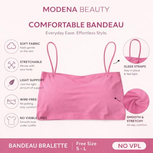 Image of Seamless Padded Bralette for Women | Free Size (Best Fit 28-32 Bust, S to M) | Stretchable Wireless Camisole Bra | Soft Comfortable
