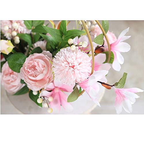 Fleurs de simulation créative panier fer déco durable