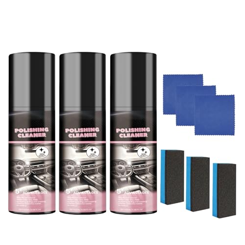 Vexoilux Polishing Cleane Car Interior Cleaner Detailer Spray for Vehicle Detailing Total Vehicle Interior Detailer Spray Rejuvenation 100ml Multi-Purpose Cleaner (3PCS)