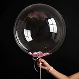20pc Clear Bobo Balloons for Stuffing With Confetti, 20 inch Bubble Pool Ballons, Stretchable Plastic Balloons for Party, Birthday & Wedding, Boho, Under the Sea Decorations