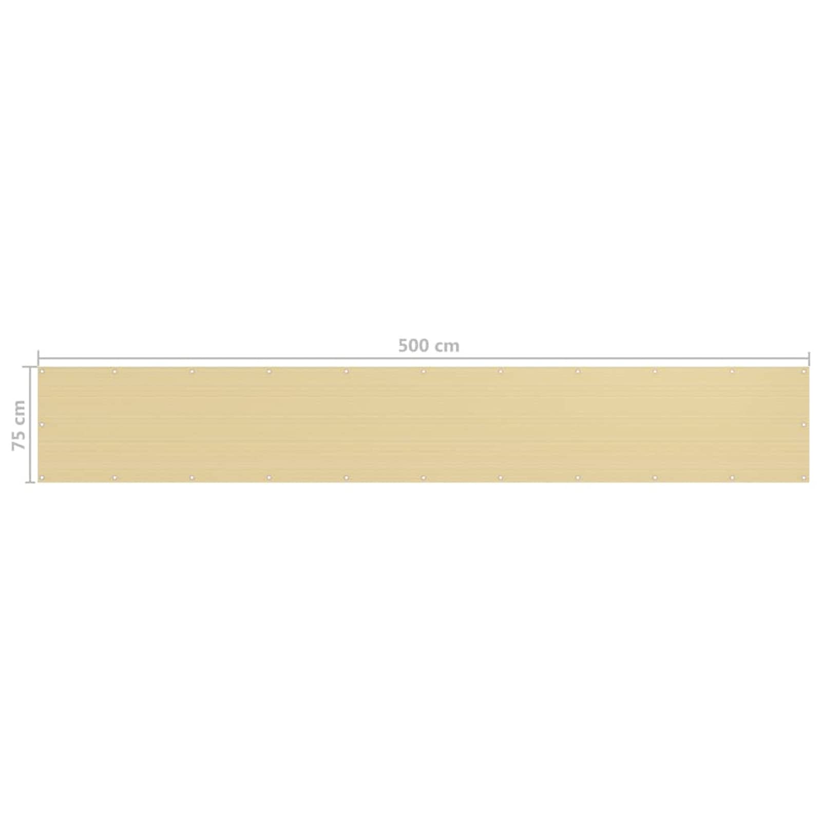 Tidyard Recinzione Copertura, Frangivista Giardino, Telo Oscurante Giardino, Copri Ringhiera Balcone, HDPE,Protezione UV dal Vento per Balcone, Giardino, Piscina,75 x 500 cm,Colore Beige