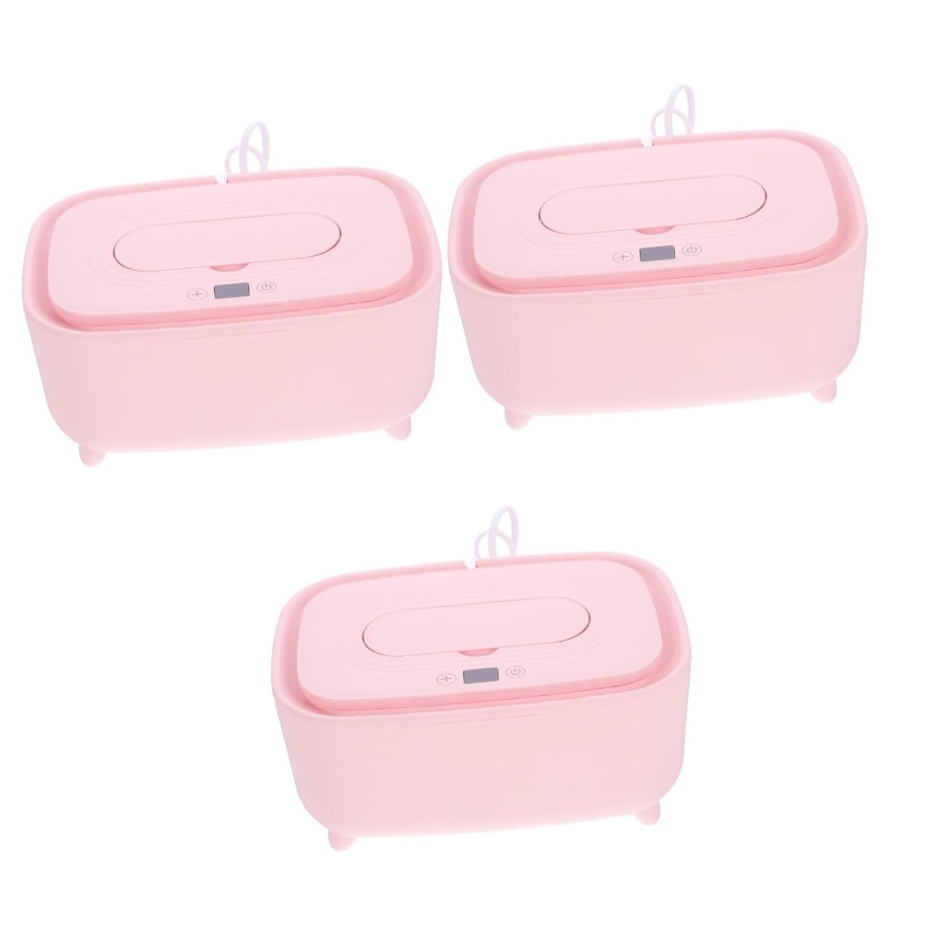 SUPVOX 3 Pièces Boîte De Tissus Chaude Et Intelligente Tu Lingettes Distributeur Simplement Plus Chaud Chauffe-lingette pour Bébé Rose PP