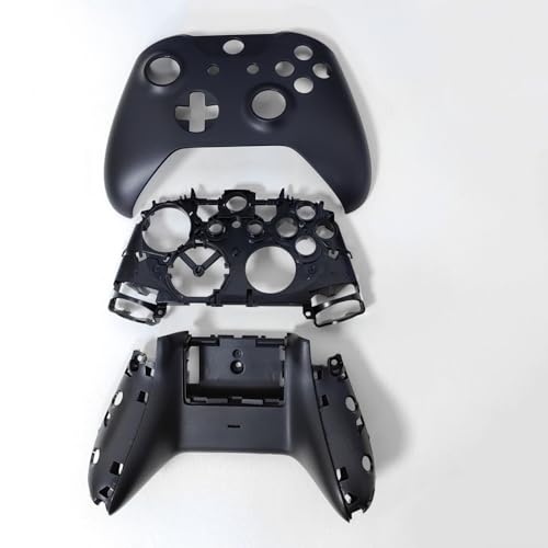 Image of Hzxkqmil Replacement Full Housing Shell Kit for Xbox One X /S Controller | DIY Faceplate Case Front Cover Back Shell Middle Frame Side Rails Buttons Accessories for Xbox One S /X Controller 1708, Black