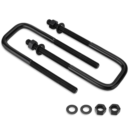 Racewill 4pcs Extended Square Bend U-Bolts 8.5" Long x 2.5" Wide x 9/16" Threads with Hardware by Racewill - Image 6