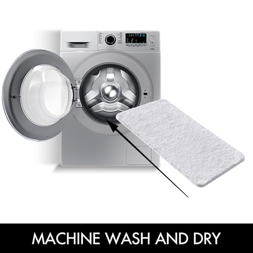 MIULEE Bath Mat Non Slip Absorbent Bathroom Soft luxurious Shower Small Mat Doormat Inside Rugs Kitchen Rugs Carpet Mat Washable for Bathroom Bedroom Kitchen Entrance 40x60 cm White - Cosy Home Interiors MIULEE Bath Mat Non Slip Absorbent Bathroom Soft luxurious Shower Small Mat Doormat Inside Rugs Kitchen Rugs Carpet Mat Washable for Bathroom Bedroom Kitchen Entrance 40x60 cm White - Image 5