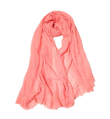 Image of Iba & Isba Women's Plain Crinkled Scarves, Stoles, Hijab (76 x 36 inch)