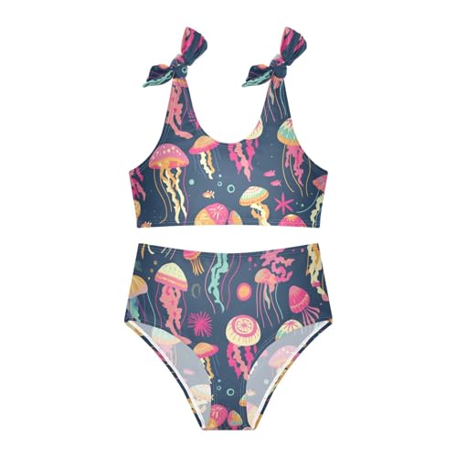 KLL Colorful Jellyfish Girls' 2 Piece Bikini Sets Scoop Neck Swimming Swimwear Swimwear3
