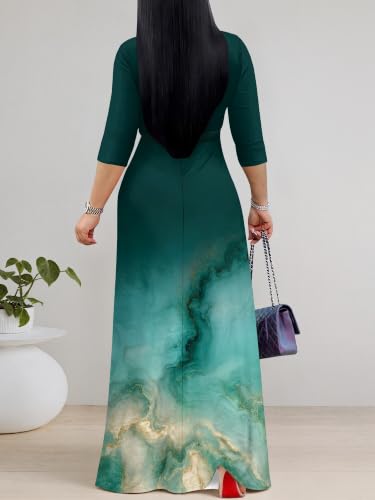 Image of Women's 3 /4 Sleeve Maxi Dress with Pockets