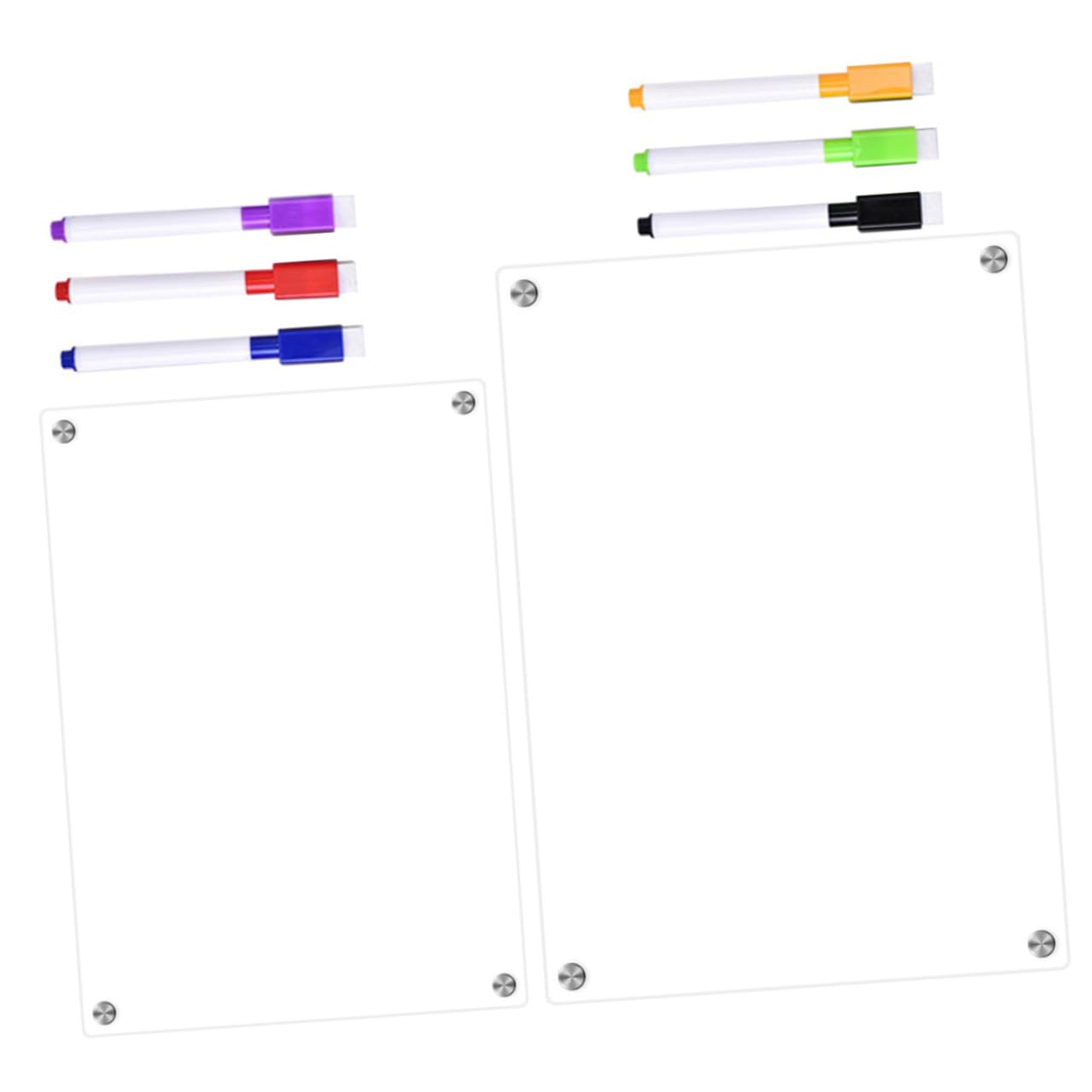 Lavagna Magnetica Frigo Trasparente con Pennarelli Pianificazione Giornaliera Cancellabile Board Magnetica per Casa Ufficio Scuola Organizzatore Settimanale Magnetico per