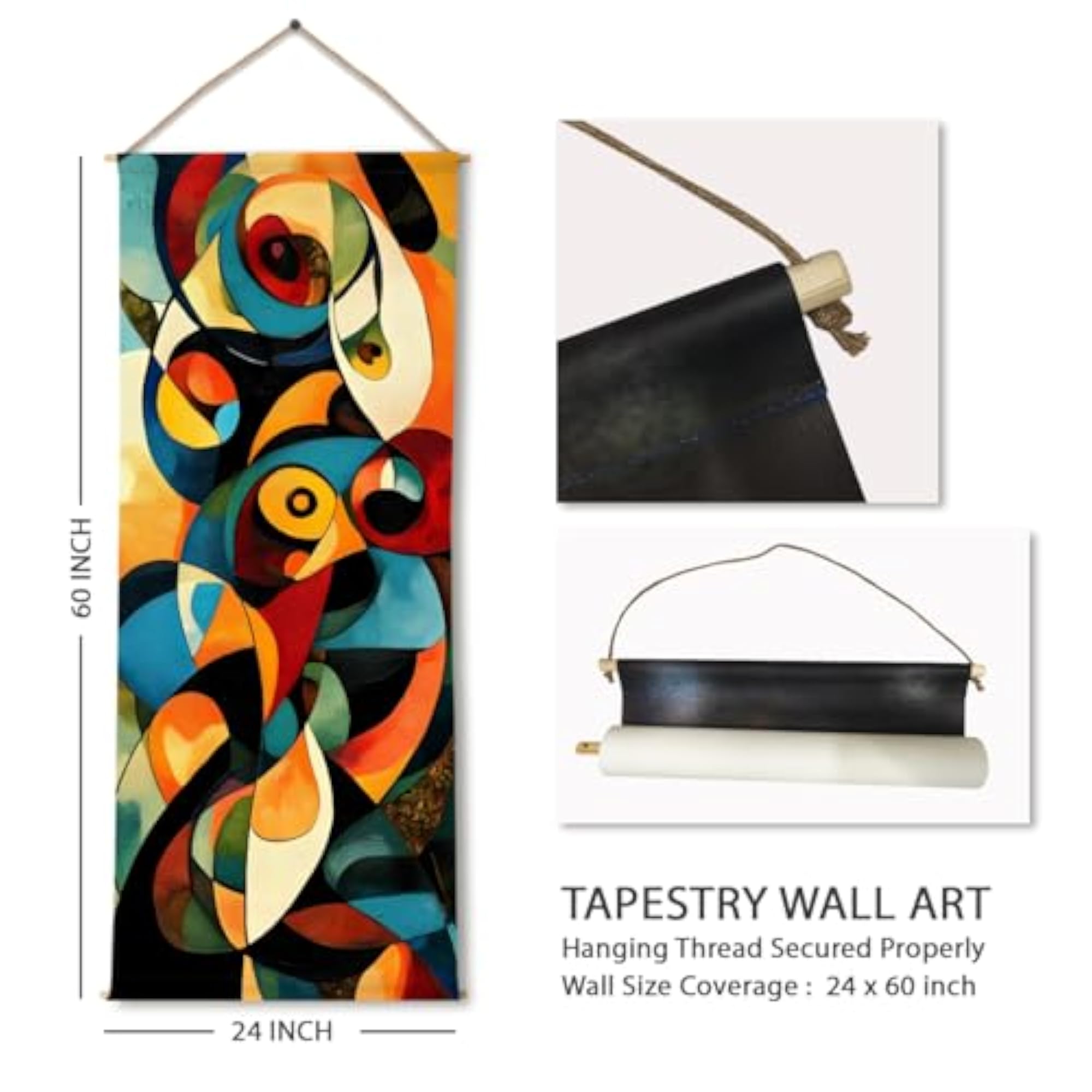 Abstract Geometric Tapestry Wall Hanging