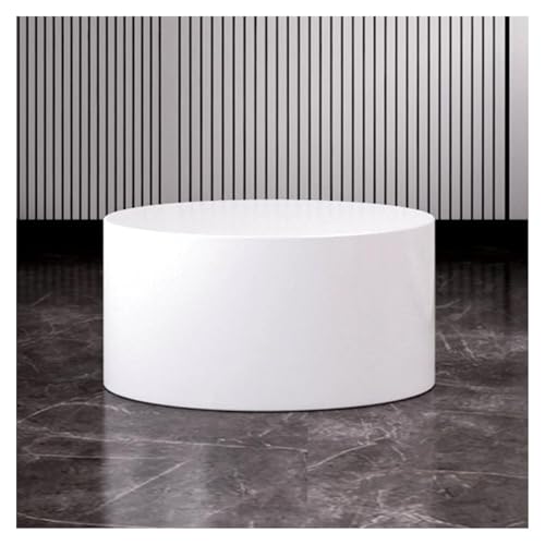 Socle cylindrique blanc 50x15cm pour exposition et vitrine