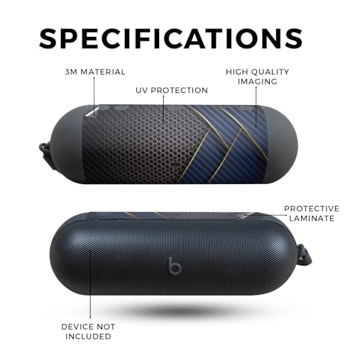 Image of Carbon Fiber Speaker Skin Compatible with Beats Pill (2024) - Modern Hex - Premium 3M Vinyl Protective Wrap Decal Cover - Easy to Apply | Crafted in The USA by MightySkins