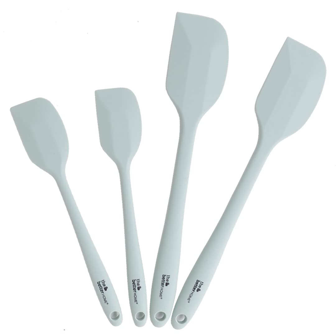 The Better Home Silicon Spatula Set for Non Stick Pans | Heat Resistant, Durable, Flexible Cookware Set | BPA Free & Odourless Non Stick Utensil Set for Cooking (Green) (Pack of 4)
