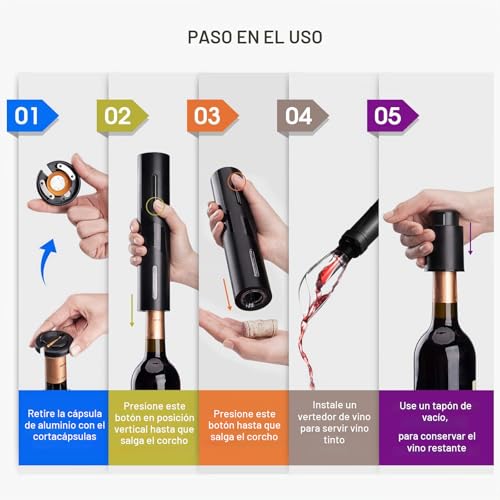Miniatura 4 de Sacacorchos Eléctrico Portátil Mafiti Md700 Abridor Eléctrico De Botellas De Vino Ideal Para Reuniones Familiares, Bares Y Regalos 1 Pack