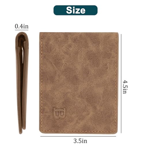 Mens Wallet, Front Pocket Bifold Wallet, Credit Card Holder, Minimalist, Front Pocket, Small Thin, Travel Wallet for Men-(Brown)4