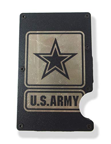 Army Engraved Metal RFID Blocking Tactical Minimalist Wallet w/ Money Clip US Army (ARMY)