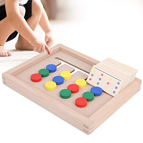 Rompecabezas con tobogán de madera juguete educativo para niños de 3 años tablero de 27x21 cm 3