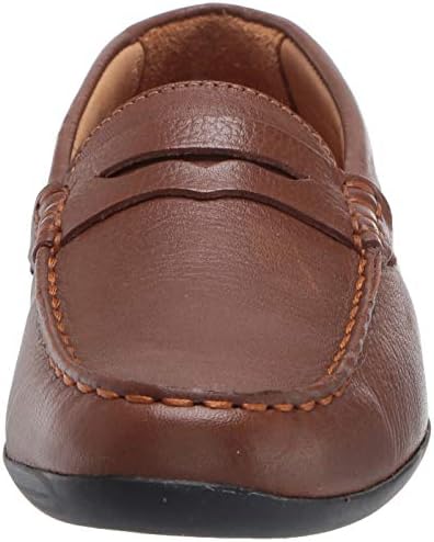 Marc Joseph New York Leather Made in Brazil Luxury Fashion Slip on Loafer with Penny Detail, tan Grainy/Black Sole, 10.5 US Unisex Little Kid | Image 1