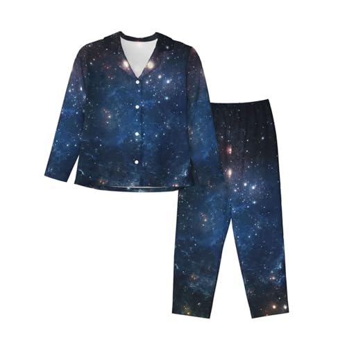 Pyjama à manches longues pour femme ensemble de nuit Galaxy Space qualitatif