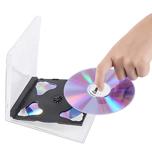 Maxtek 10.4 Mm Standard Double (2 Discs Capacity) Clear Cd Jewel Case With Black Tray, 50 Pack #TOP3