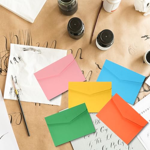 Mini Briefumschläge Bunt Mini Umschläge 11.5 x 8 cm Briefumschlag Kuvert Kleine Briefumschläge Envelopes für Hochzeit Geburtstage Partys Gruß-Karten 50 Stück