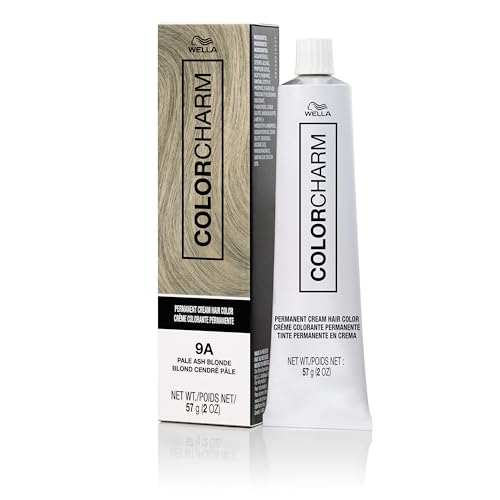 Image of COLORCHARM Permanent Cream Hair Dye | Ash Blonde Hair Color | Pearlescent, Milk Tea, Smokey Cool Tones | 100% Gray Coverage | Vegan, Free of Phthalates & Parabens | 2 oz.