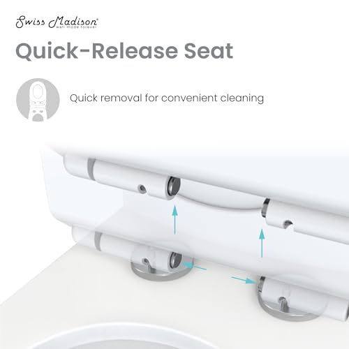 Swiss Madison SM-1T264 Carre One-Piece Square Toilet Dual-Flush 1.1/1.6 Gpf, Touchless White thumb #4