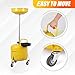 FinerFurnis Industrial Portable Waste Oil Drain, Portable Air Operated Fluid Drain Disposal with Adjustable Height, Heavy Duty Construction with Wheels, Automotive
