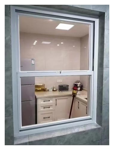 Ventanas correderas de aluminio blanco de 66 x 66 cm para ventilación vertical con mosquitera 2