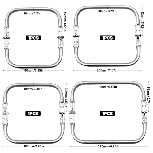 PWGHWG 4 Stück Taschenrahmen Verschluesse, Taschenbügel, Taschenrahmen Kuss, U-Förmig Aluminium-Verschluss für DIY Geldbeutel Handtasche (16cm, 18cm, 20cm, 25cm)