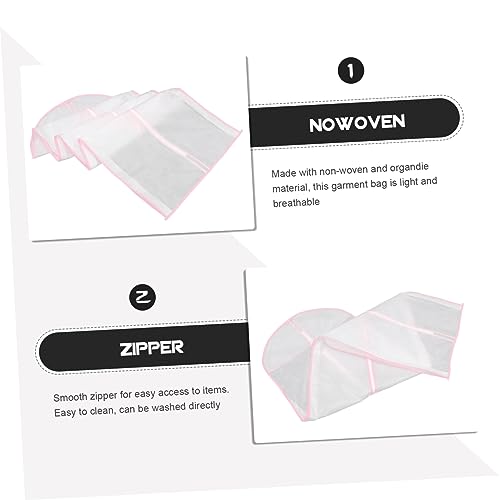 GLEAVI Long Bridesmaid Dress Storage Bag Cover Lightweight Non Woven Garment Bag for Wedding Dresses Zippered Design for Easy Access Wrinkle Prevention Compact Portable Suit Cover for3