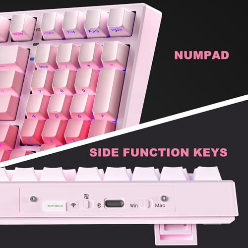 CC MALL X98 Wireless Mechanical Keyboard,Tri-Mode BT5.0/2.4GHz/USB-C Hot Swappable Custom Keyboard,Linear Switches,RGB Backlit Computer Gaming Keyboards for PC/Tablet - image 3