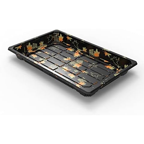 SEABOOM 7# Sushi Container 400PK Sushi Tray Sushi Plate 7.8 * 5.1-Inch Take Out Container with Clear Lid 400 Sets 7# Cover