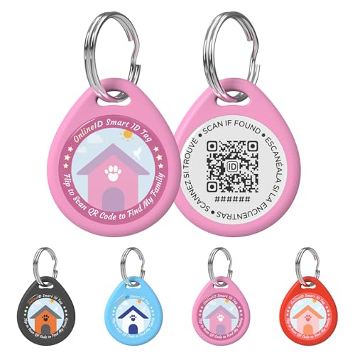 Personalized Cat QR Code ID Tags, Pink, S