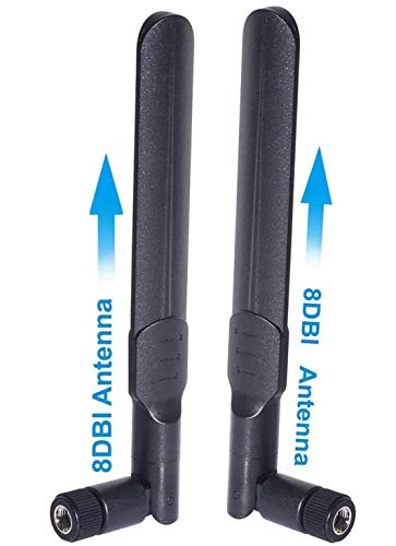 2X WiFi Antenna 8 dBi with RP-SMA Male Connector, 2.4GHz 5GHz for Mini PCIe Card Wireless Routers, PC Desktop, Repeater, FPV UAV Drone and PS4 Build