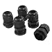 uxcell® 10-13mm Cables Waterproof PG16 Black Plastic Glands Connectors 5 Pcs