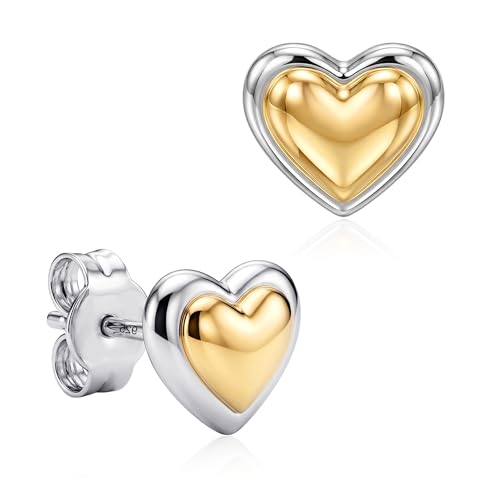Boucles d'oreilles en argent sterling petits cœurs à porter tous les jours