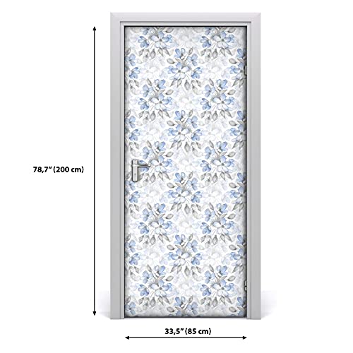 Papel de puerta de flores delicadas para tapar imperfecciones sin usar pintura cara 3