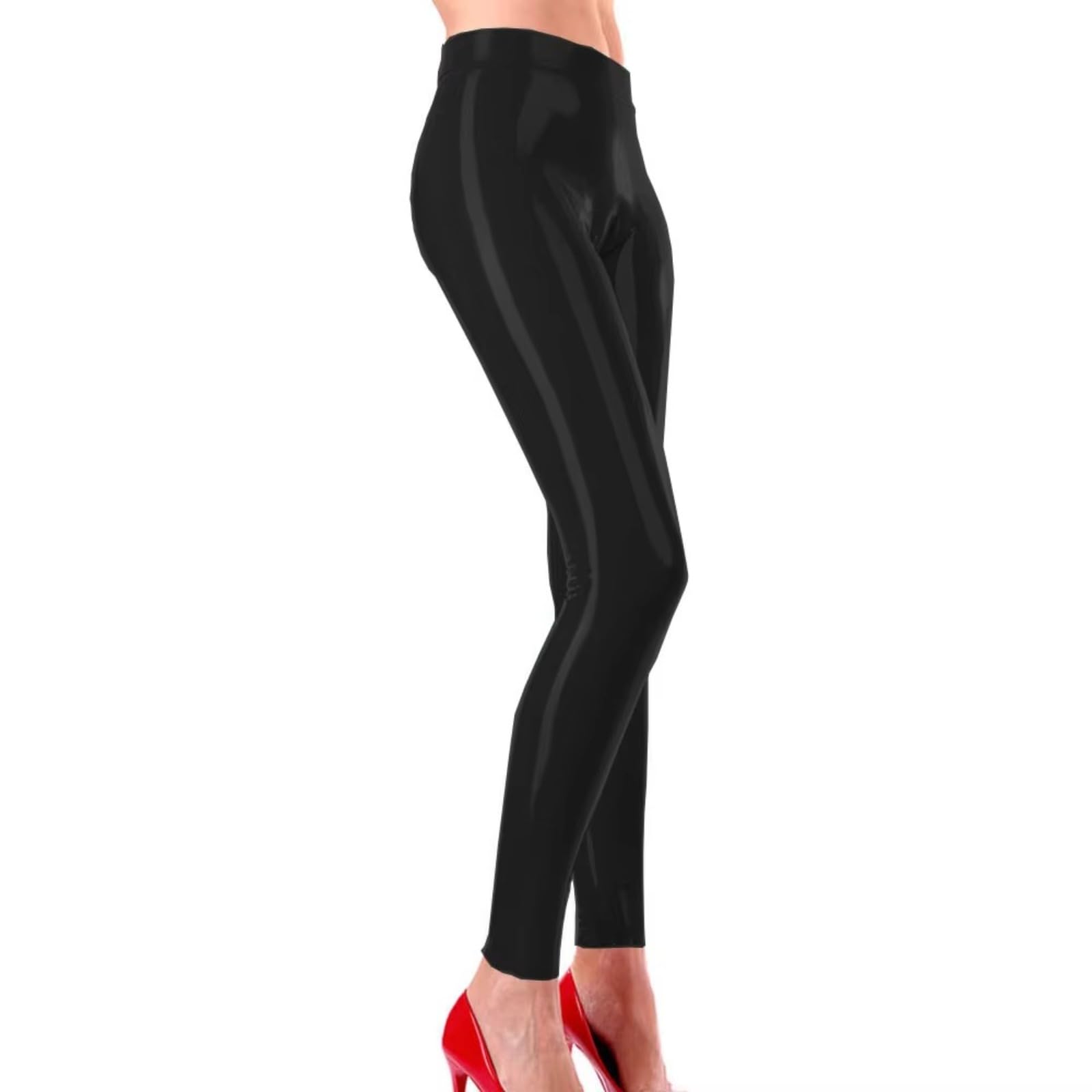 Leggings da donna a vita alta Pantaloni lucidi e colorati senza cuciture Pantaloni da palestra in PVC Sport Faux Latex Plus Size Pantaloni dimagranti Abbigliamento Club