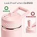 Fijinhom 12 oz Kids Water Bottle, Toddler Water Bottle with Straw, Boys&Girls Bottle for School, 304 Stainless Steel Vacuum Insulated Bottle for Kids, BPA-Free, Leak-Proof, Pink