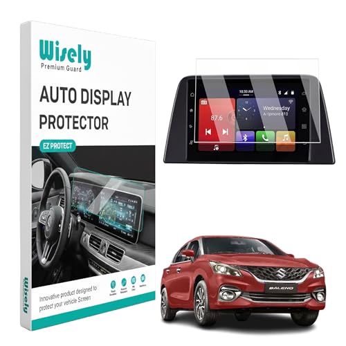 Image of Wisely Premium Screen Guard for MARUTI SUZUKI BALENO (2022-26+) DELTA ZETA Car - 7 Inch Display Infotainment GPS System Cluster Protector - Stereo Accessories - Touch Responsive - HD Clear