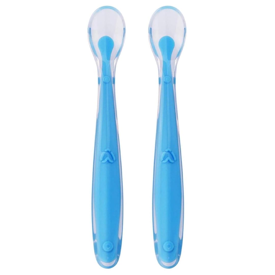 1st Step Silicone Weaning Spoon & Fork Set (Blue)-image-25