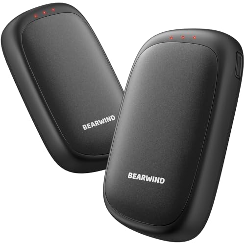 Deal: Bearwind Electric Hand Warmers Rechargeable - 2 Pack Magnetic Pocket Heater Handwarmers with AI Chips, Portable Hunting Gear, Reusable Winter Essentials, Gift Ideas for Men, Women, Outdoor (Black)